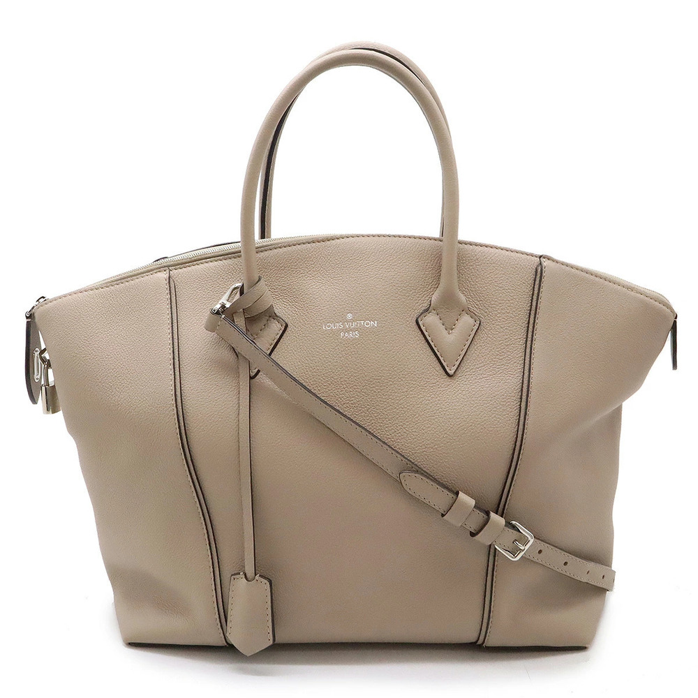 LOUIS VUITTON Parnassa Lockit Tote Bag Shoulder Veau Cachemire Leather Galet